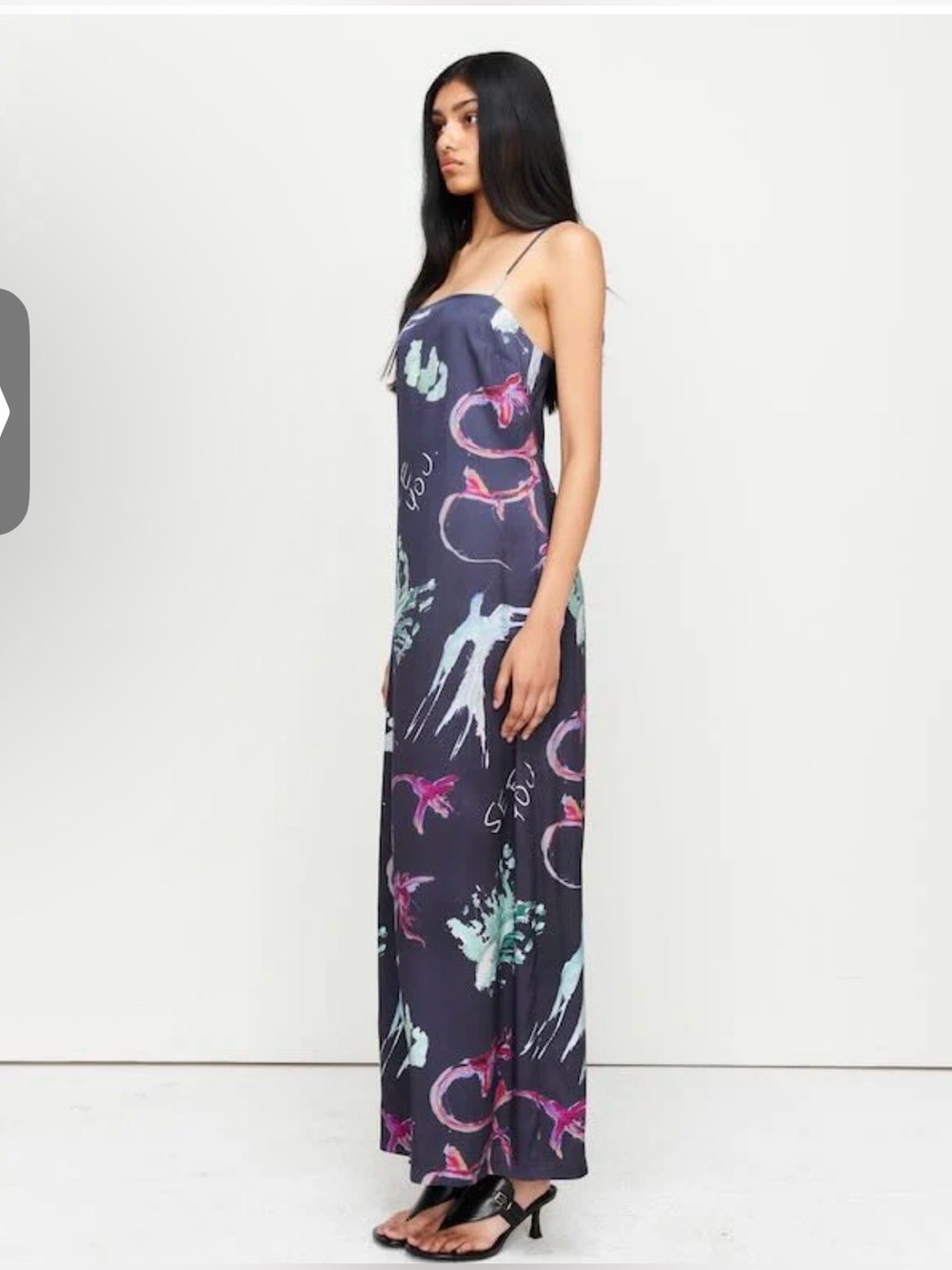 Romy Joy Graphic Print Maxi Slip Dress